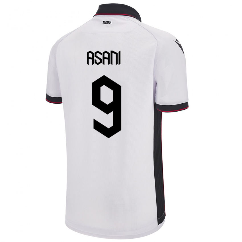 Niño Camiseta Albania Jasir Asani #9 Blanco 2ª Equipación 24-26 La Camisa Chile