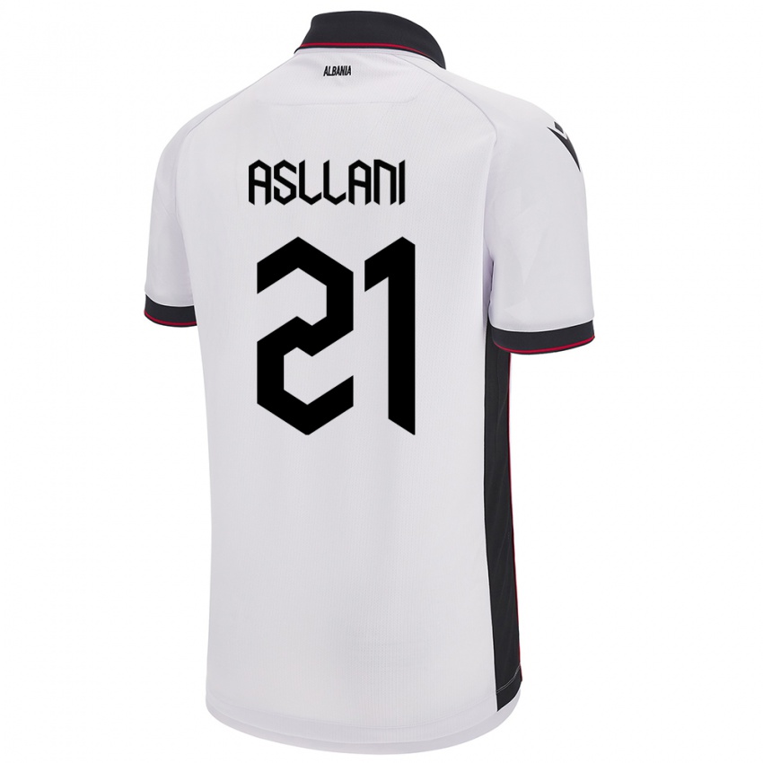 Niño Camiseta Albania Kristjan Asllani #21 Blanco 2ª Equipación 24-26 La Camisa Chile