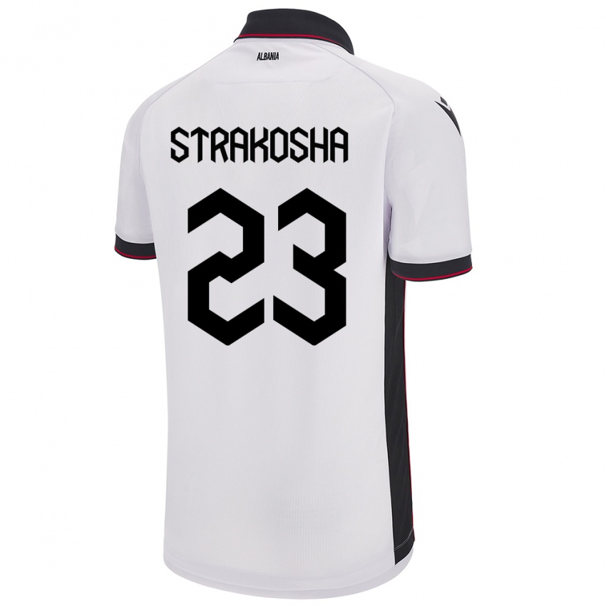 Niño Camiseta Albania Thomas Strakosha #23 Blanco 2ª Equipación 24-26 La Camisa Chile