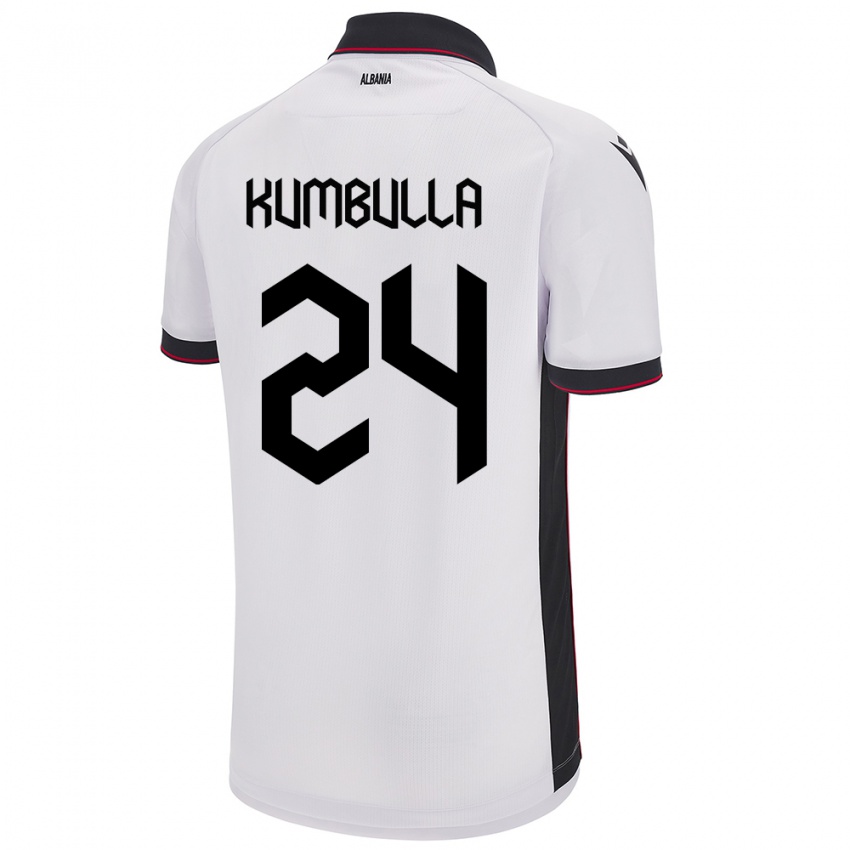 Niño Camiseta Albania Marash Kumbulla #24 Blanco 2ª Equipación 24-26 La Camisa Chile