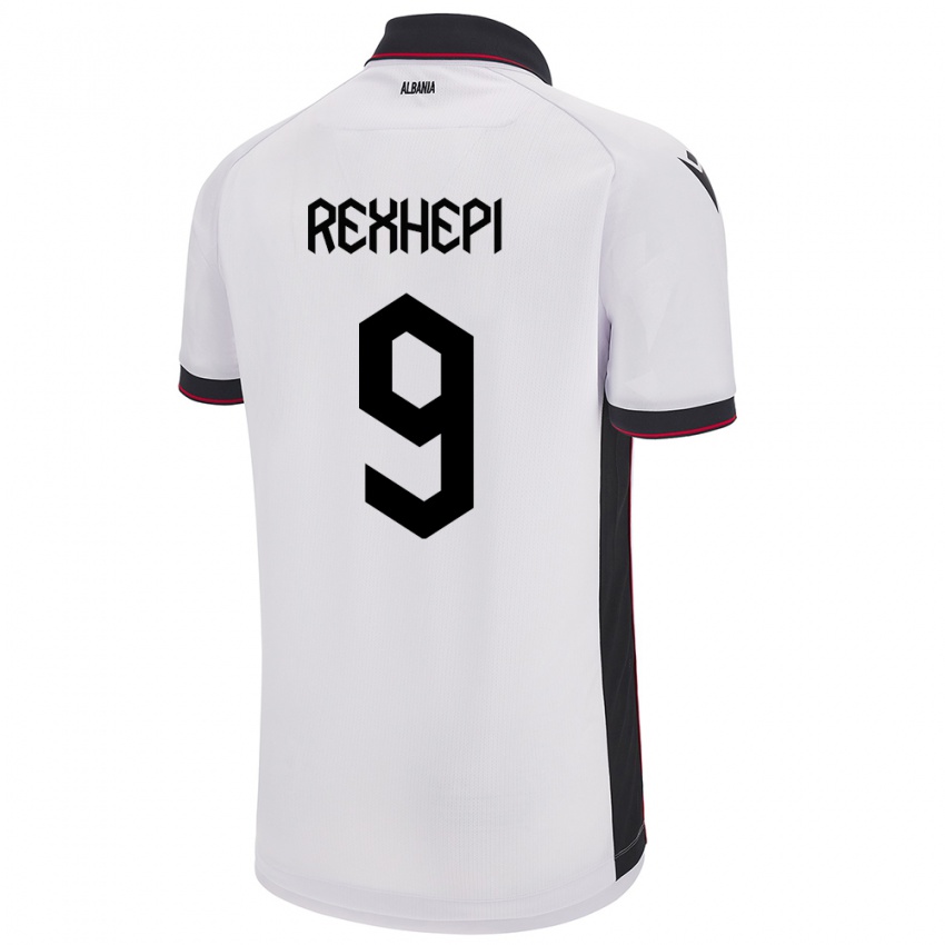 Niño Camiseta Albania Arlind Rexhepi #9 Blanco 2ª Equipación 24-26 La Camisa Chile