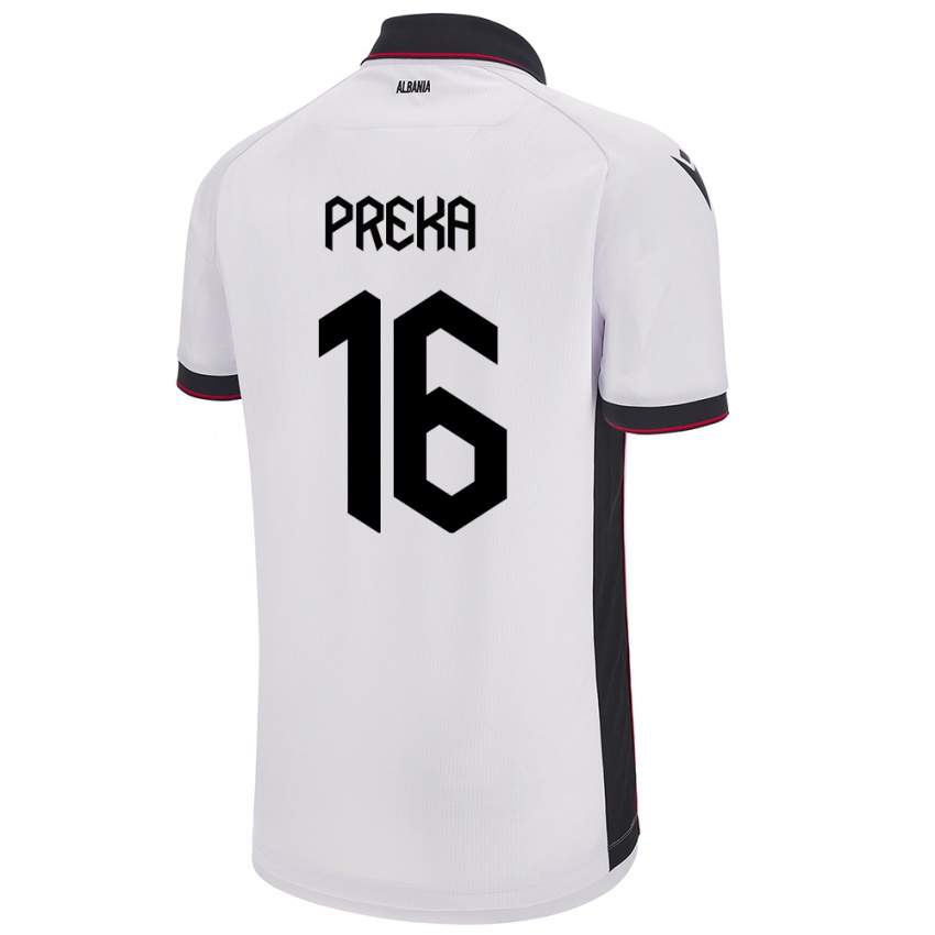 Niño Camiseta Albania Marcelino Preka #16 Blanco 2ª Equipación 24-26 La Camisa Chile