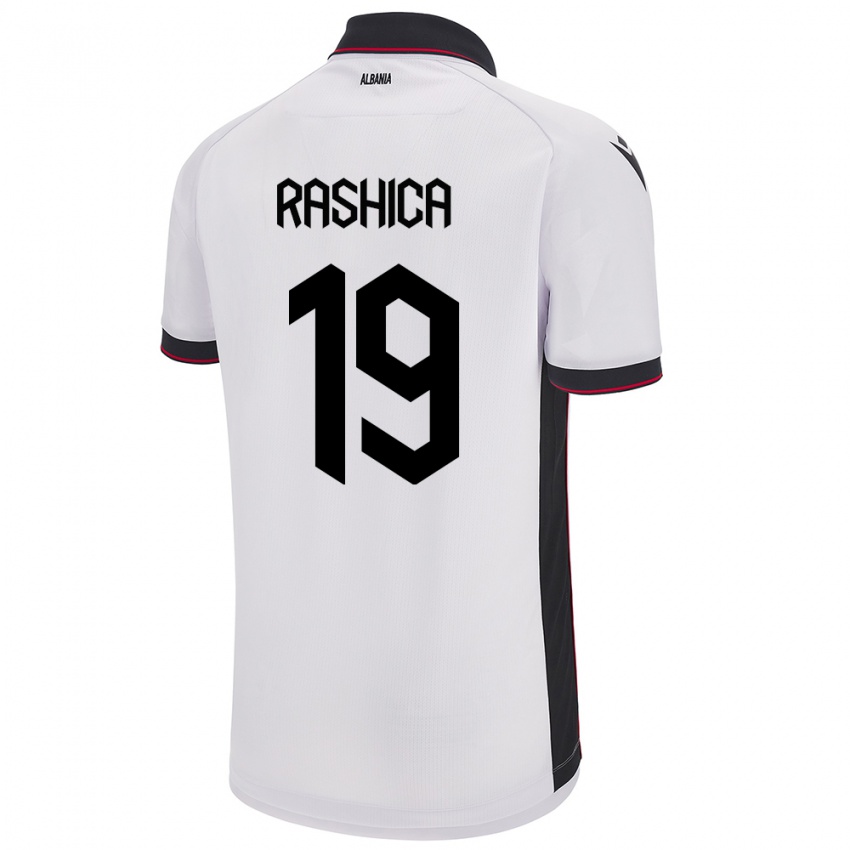 Niño Camiseta Albania Ermir Rashica #19 Blanco 2ª Equipación 24-26 La Camisa Chile