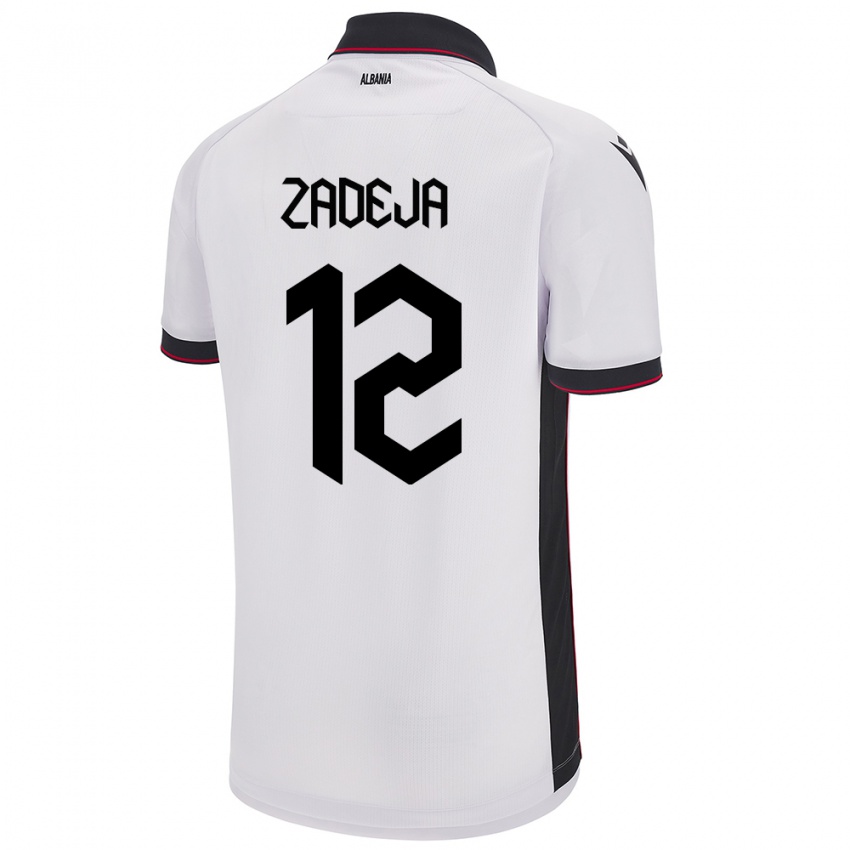 Niño Camiseta Albania Darius Zadeja #12 Blanco 2ª Equipación 24-26 La Camisa Chile