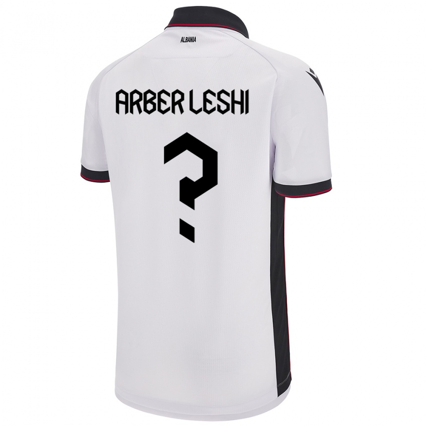 Niño Camiseta Albania Arber Leshi #0 Blanco 2ª Equipación 24-26 La Camisa Chile