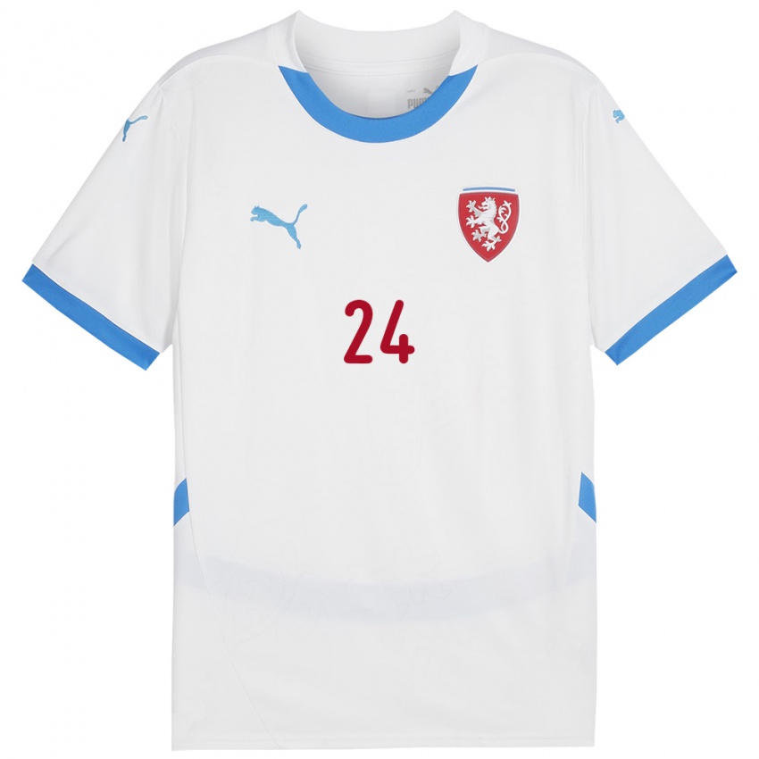 Niño Camiseta Chequia Tomas Vlcek #24 Blanco 2ª Equipación 24-26 La Camisa Chile