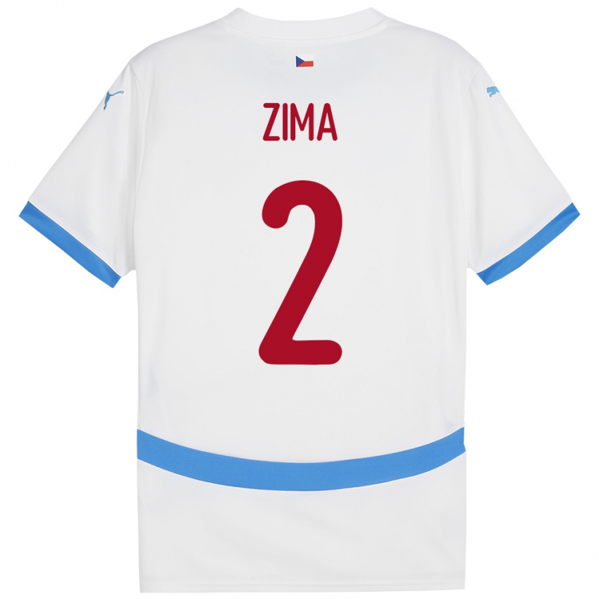 Niño Camiseta Chequia David Zima #2 Blanco 2ª Equipación 24-26 La Camisa Chile