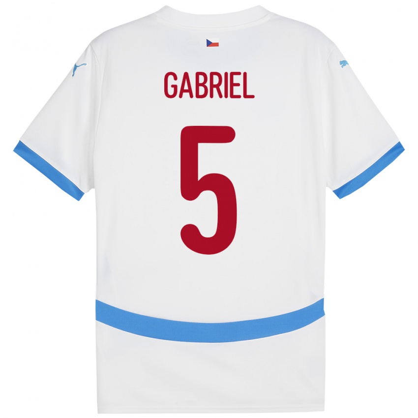 Niño Camiseta Chequia Adam Gabriel #5 Blanco 2ª Equipación 24-26 La Camisa Chile