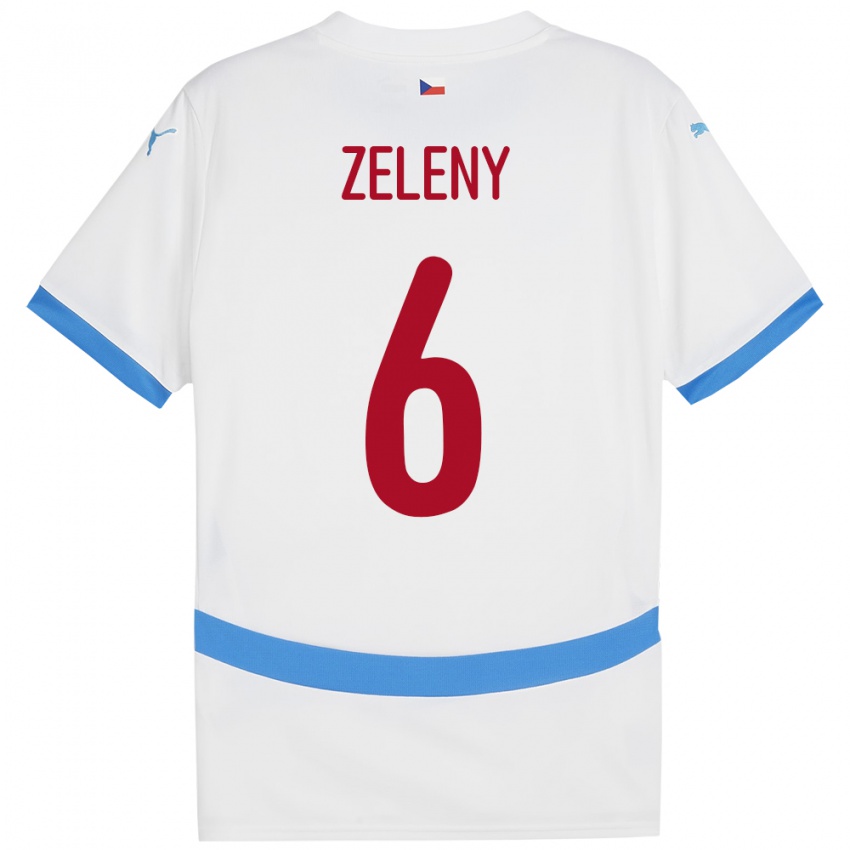 Niño Camiseta Chequia Jaroslav Zelený #6 Blanco 2ª Equipación 24-26 La Camisa Chile