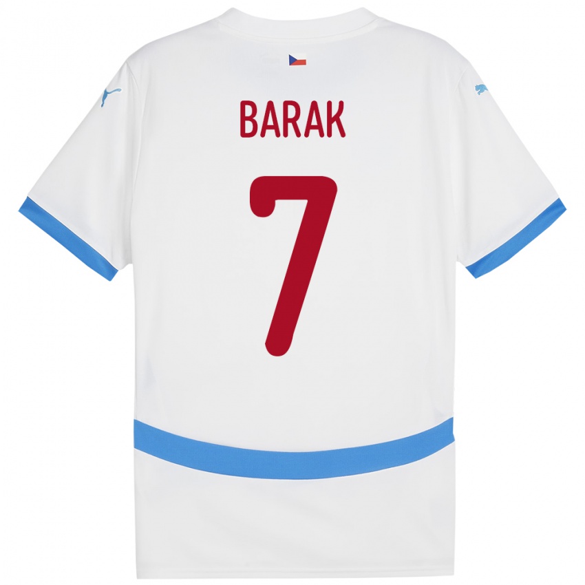 Niño Camiseta Chequia Antonín Barák #7 Blanco 2ª Equipación 24-26 La Camisa Chile