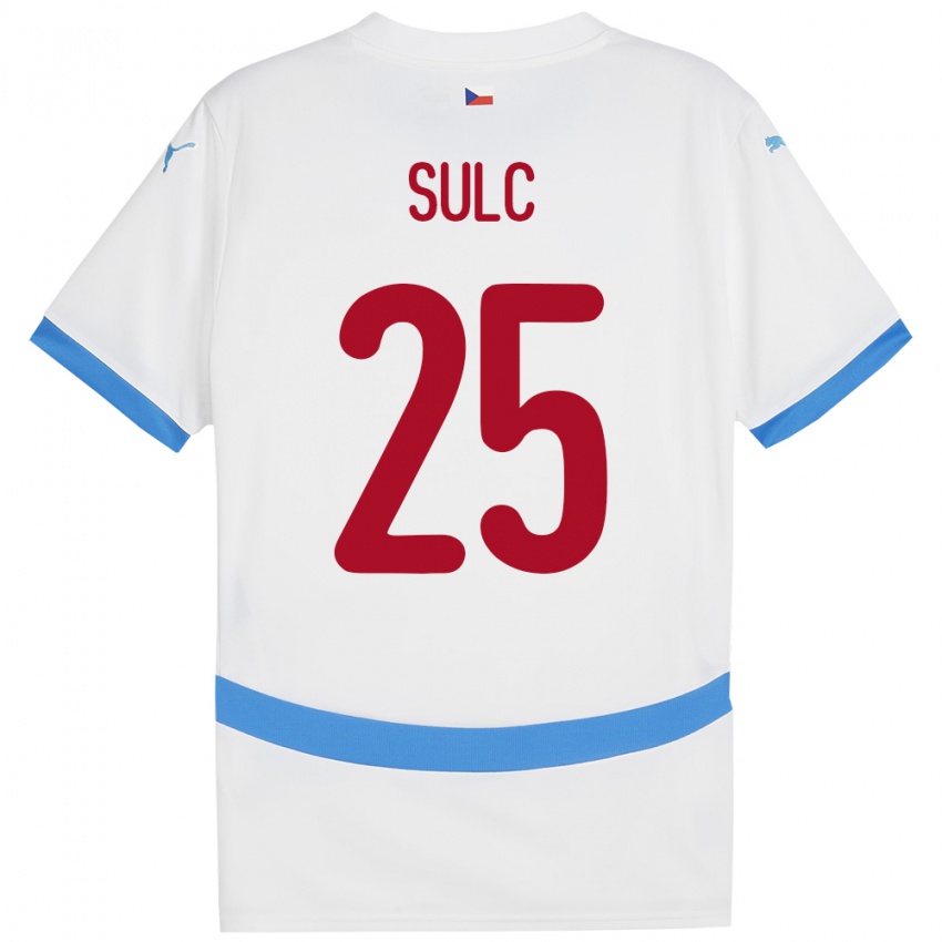 Niño Camiseta Chequia Pavel Sulc #25 Blanco 2ª Equipación 24-26 La Camisa Chile