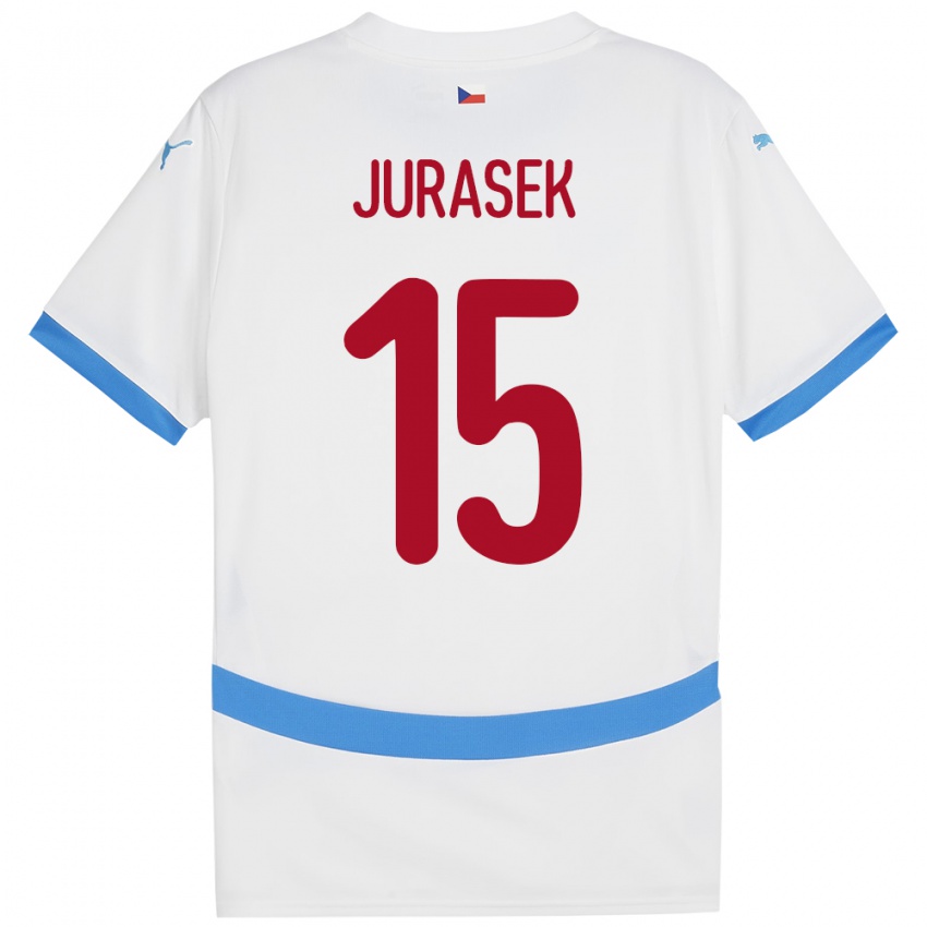 Niño Camiseta Chequia David Jurásek #15 Blanco 2ª Equipación 24-26 La Camisa Chile