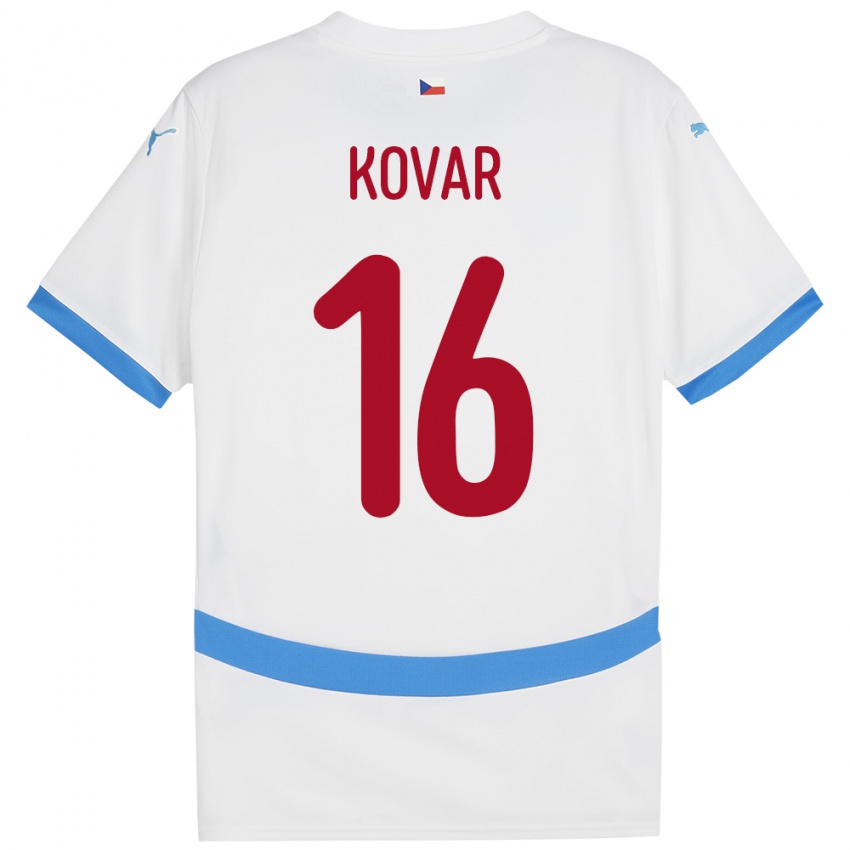 Niño Camiseta Chequia Matej Kovar #16 Blanco 2ª Equipación 24-26 La Camisa Chile