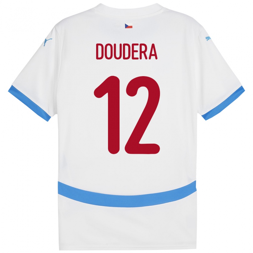 Niño Camiseta Chequia David Doudera #12 Blanco 2ª Equipación 24-26 La Camisa Chile