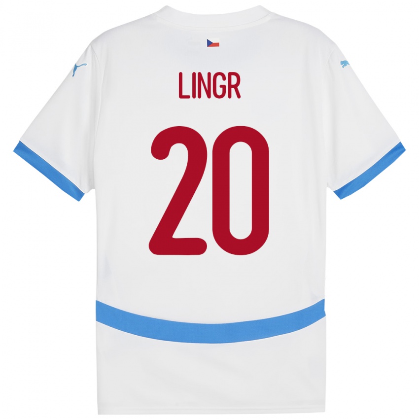 Niño Camiseta Chequia Ondrej Lingr #20 Blanco 2ª Equipación 24-26 La Camisa Chile