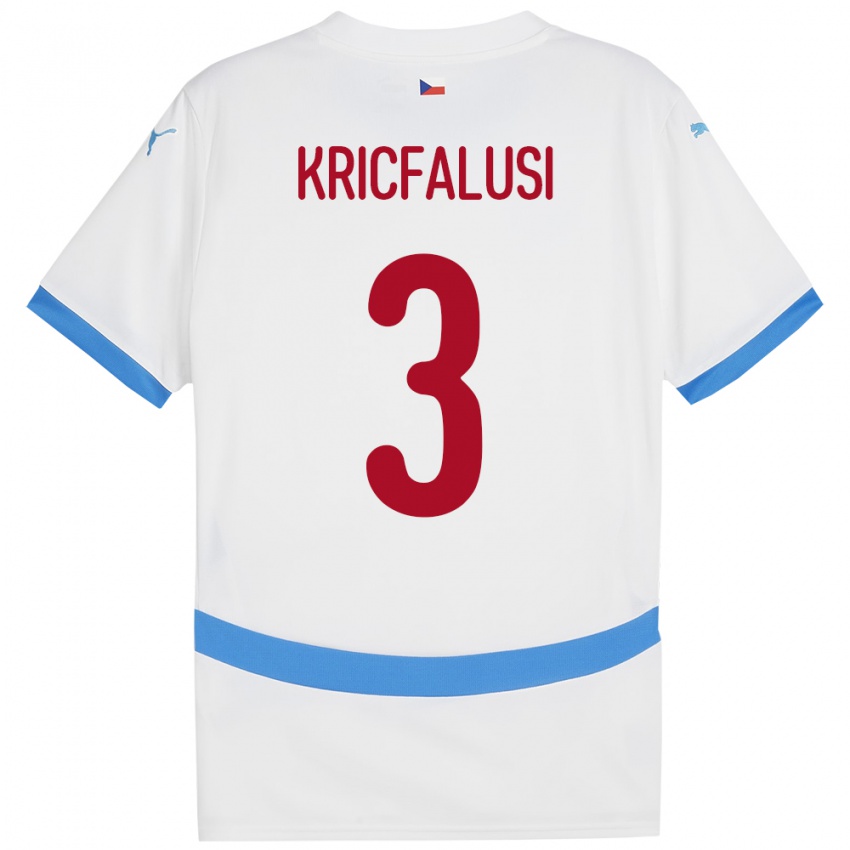 Niño Camiseta Chequia Ondrej Kricfalusi #3 Blanco 2ª Equipación 24-26 La Camisa Chile