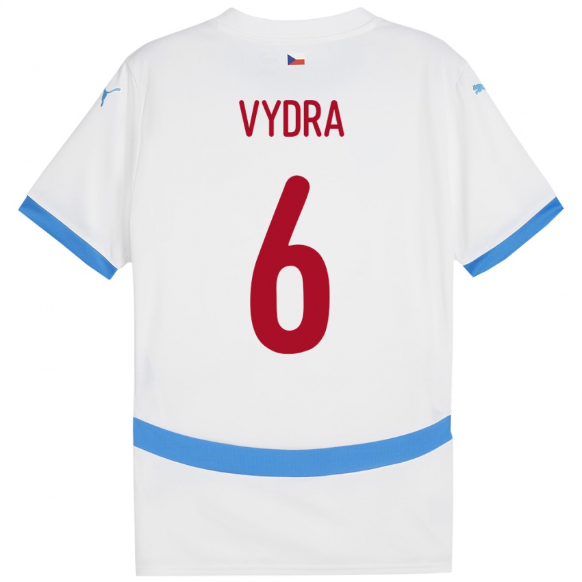 Niño Camiseta Chequia Patrik Vydra #6 Blanco 2ª Equipación 24-26 La Camisa Chile