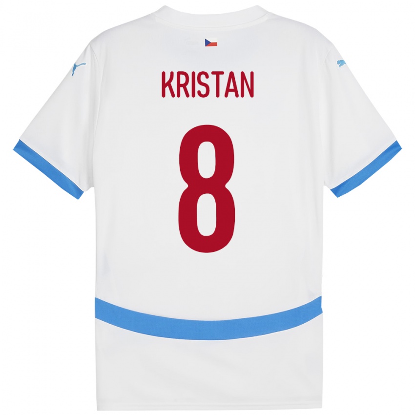 Niño Camiseta Chequia Jakub Kristan #8 Blanco 2ª Equipación 24-26 La Camisa Chile