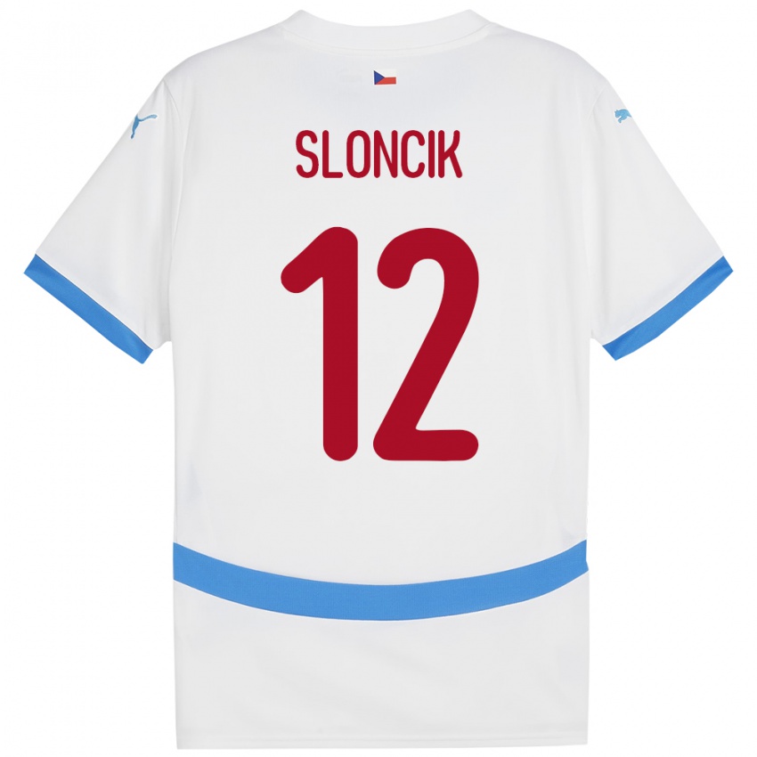 Niño Camiseta Chequia Tom Sloncik #12 Blanco 2ª Equipación 24-26 La Camisa Chile