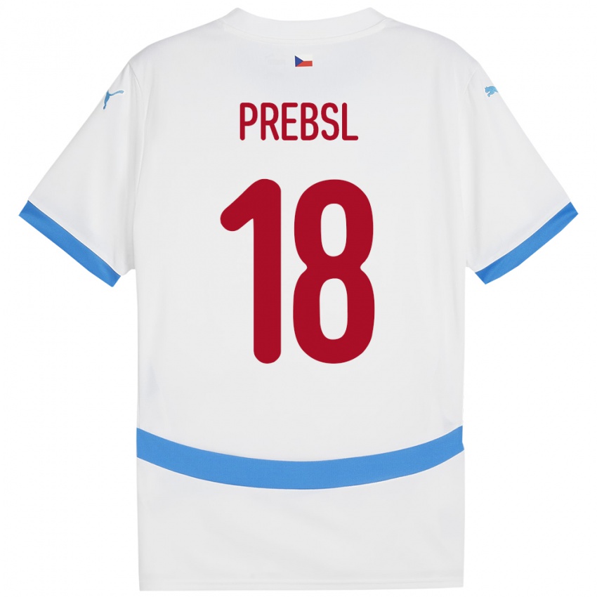 Niño Camiseta Chequia Filip Prebsl #18 Blanco 2ª Equipación 24-26 La Camisa Chile