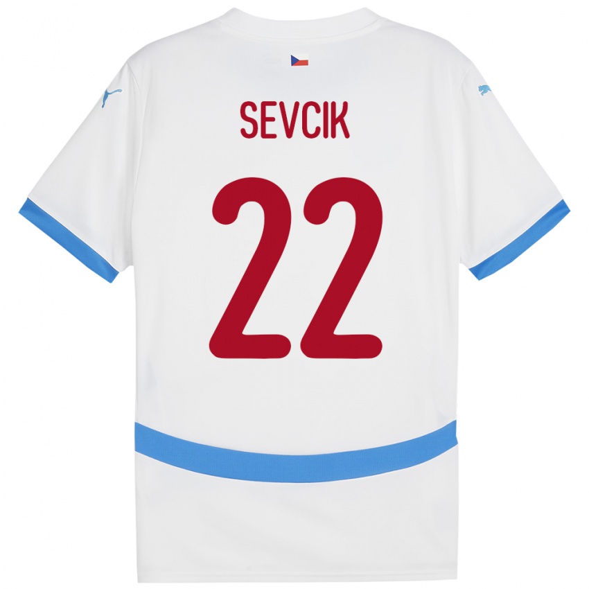 Niño Camiseta Chequia Michal Sevcik #22 Blanco 2ª Equipación 24-26 La Camisa Chile