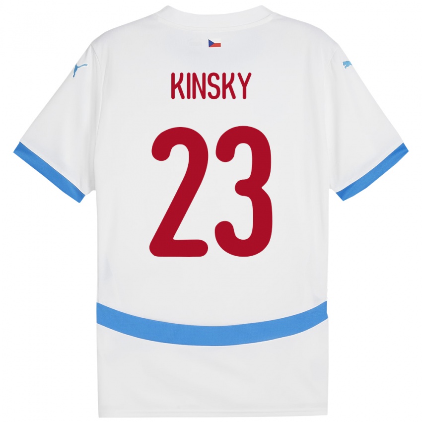 Niño Camiseta Chequia Antonin Kinsky #23 Blanco 2ª Equipación 24-26 La Camisa Chile