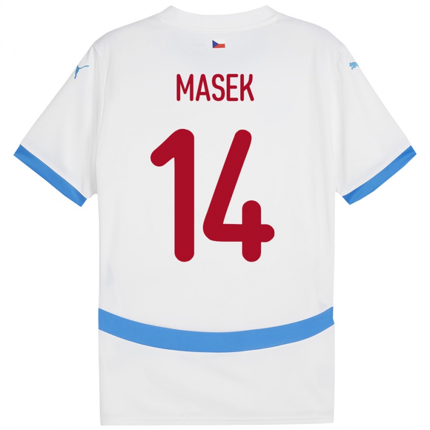 Niño Camiseta Chequia Lukas Masek #14 Blanco 2ª Equipación 24-26 La Camisa Chile