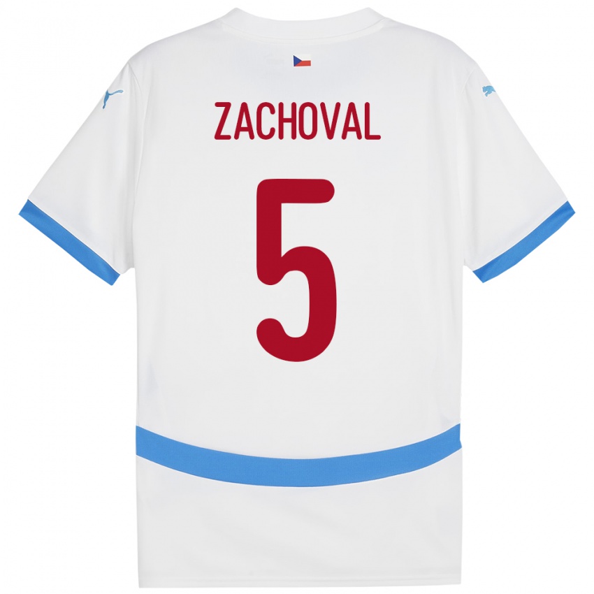 Niño Camiseta Chequia Matej Zachoval #5 Blanco 2ª Equipación 24-26 La Camisa Chile