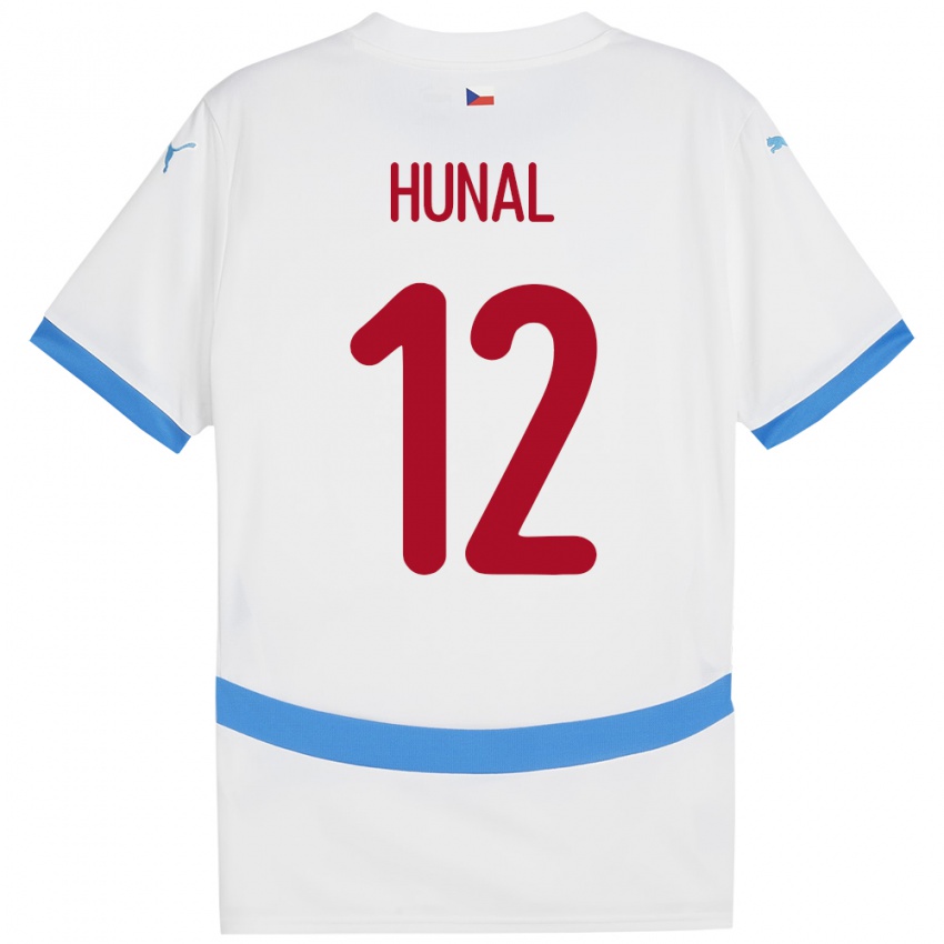 Niño Camiseta Chequia Eric Hunal #12 Blanco 2ª Equipación 24-26 La Camisa Chile