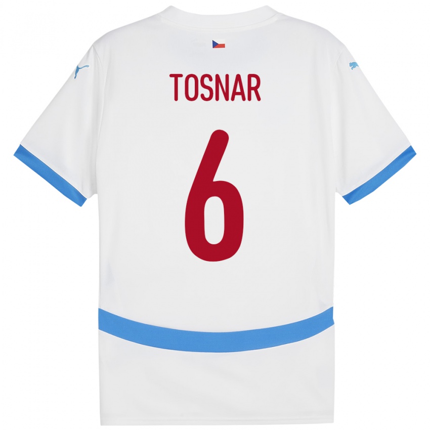 Niño Camiseta Chequia Jakub Tosnar #6 Blanco 2ª Equipación 24-26 La Camisa Chile