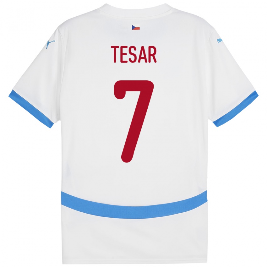 Niño Camiseta Chequia Simon Tesar #7 Blanco 2ª Equipación 24-26 La Camisa Chile