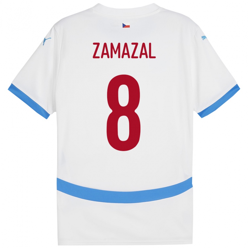 Niño Camiseta Chequia Denis Zamazal #8 Blanco 2ª Equipación 24-26 La Camisa Chile