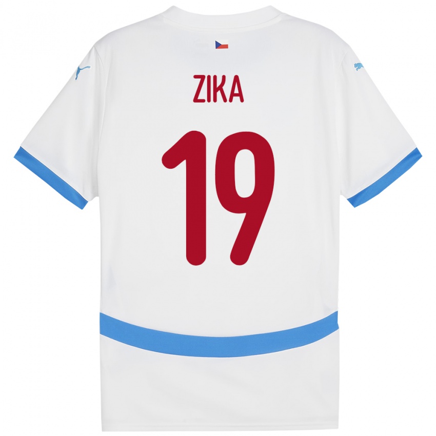 Niño Camiseta Chequia Petr Zika #19 Blanco 2ª Equipación 24-26 La Camisa Chile