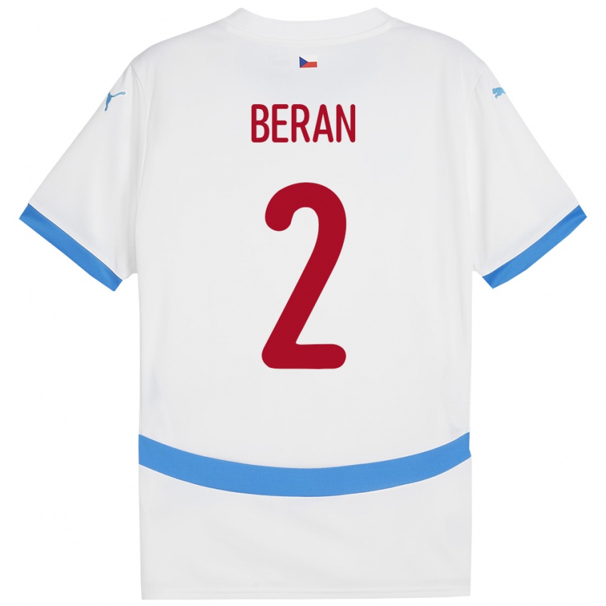 Niño Camiseta Chequia Stepan Beran #2 Blanco 2ª Equipación 24-26 La Camisa Chile