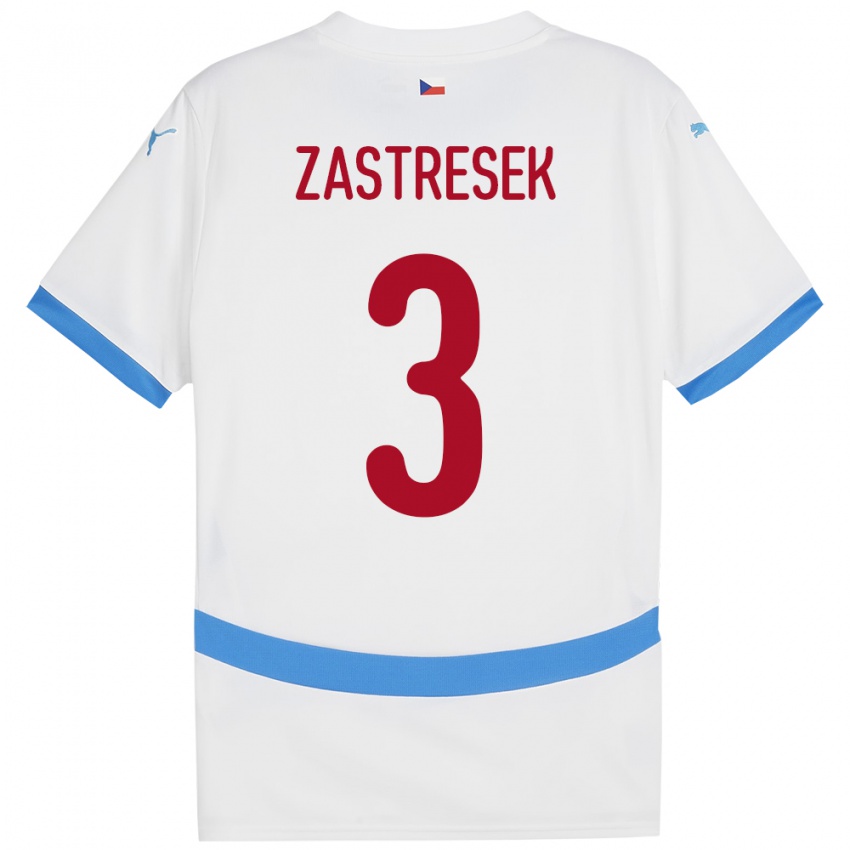 Niño Camiseta Chequia Matous Zastresek #3 Blanco 2ª Equipación 24-26 La Camisa Chile