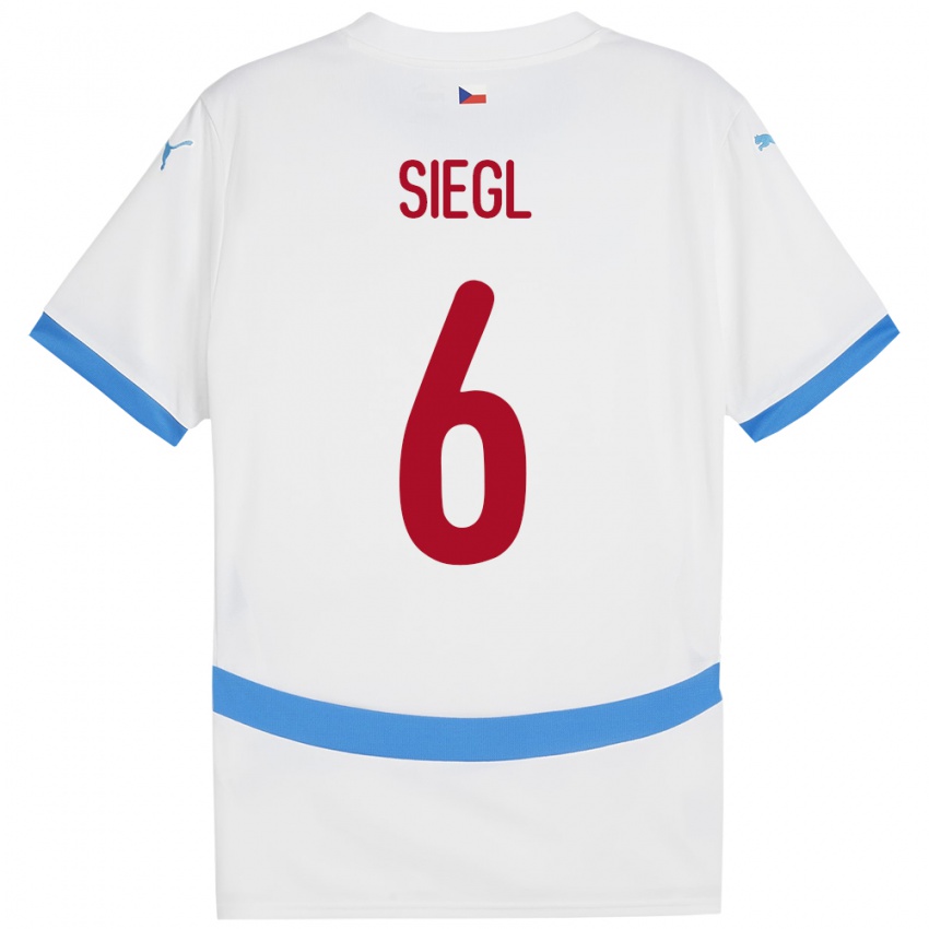 Niño Camiseta Chequia Patrik Siegl #6 Blanco 2ª Equipación 24-26 La Camisa Chile