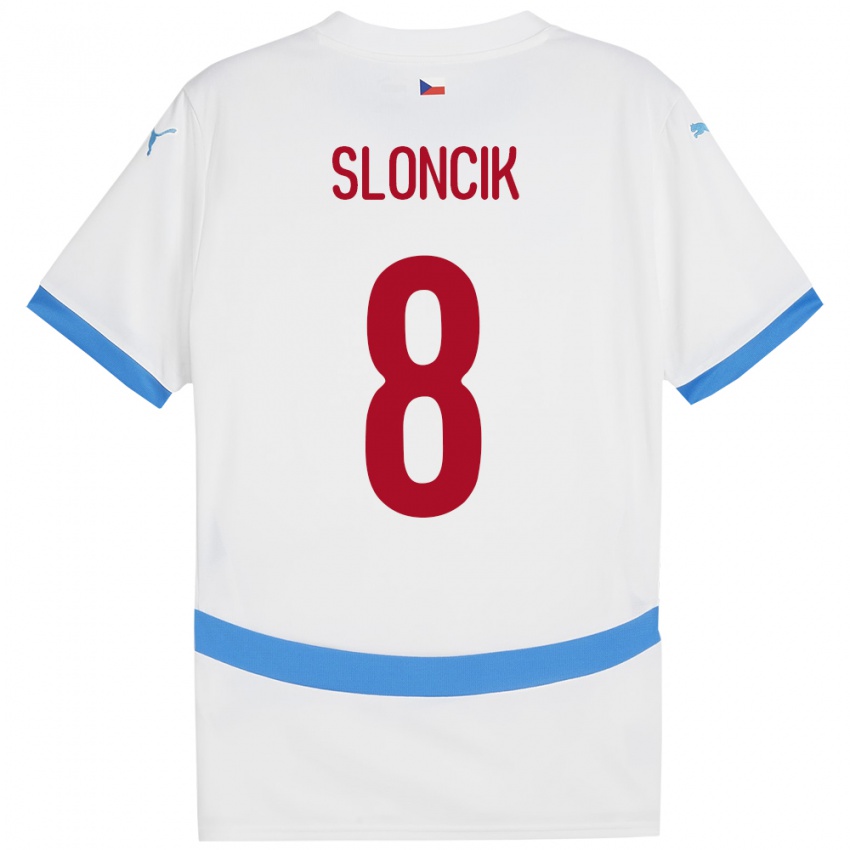 Niño Camiseta Chequia Simon Sloncik #8 Blanco 2ª Equipación 24-26 La Camisa Chile