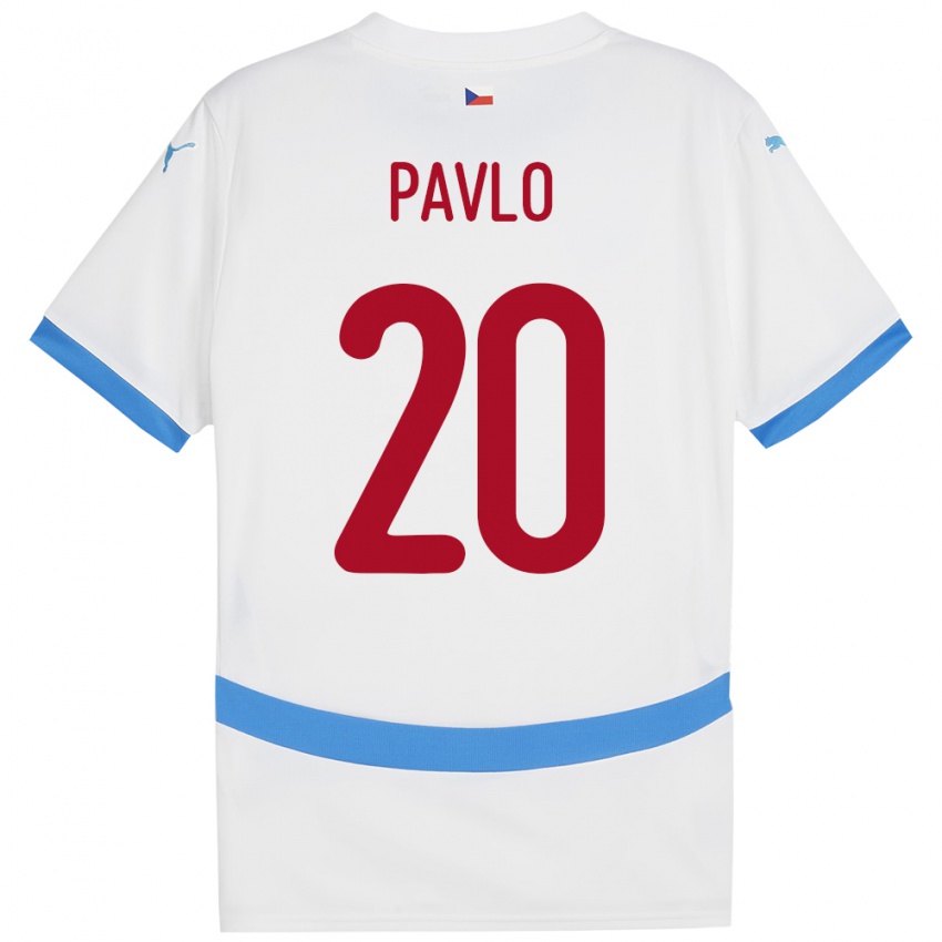 Niño Camiseta Chequia Simon Pavlo #20 Blanco 2ª Equipación 24-26 La Camisa Chile