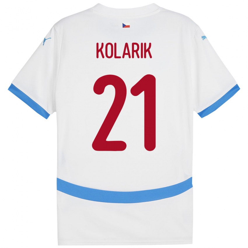 Niño Camiseta Chequia Josef Kolarik #21 Blanco 2ª Equipación 24-26 La Camisa Chile