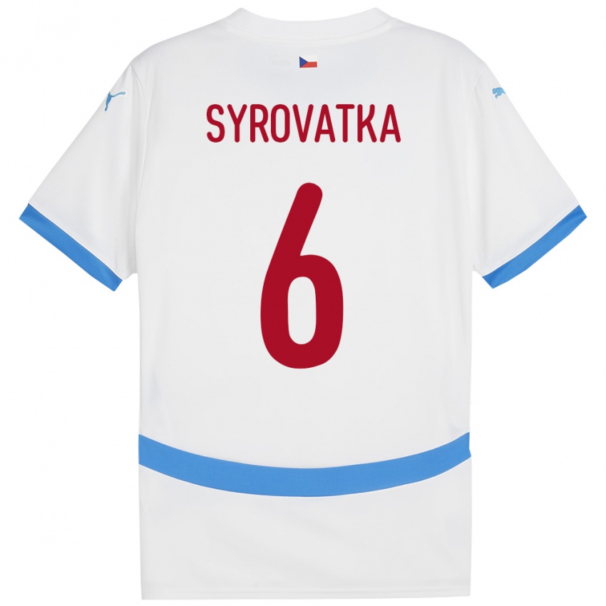 Niño Camiseta Chequia Matyas Syrovatka #6 Blanco 2ª Equipación 24-26 La Camisa Chile