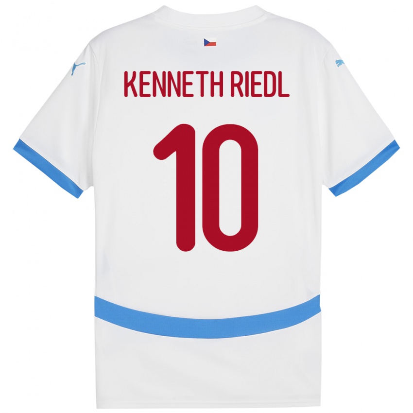 Niño Camiseta Chequia Victor Kenneth Riedl #10 Blanco 2ª Equipación 24-26 La Camisa Chile