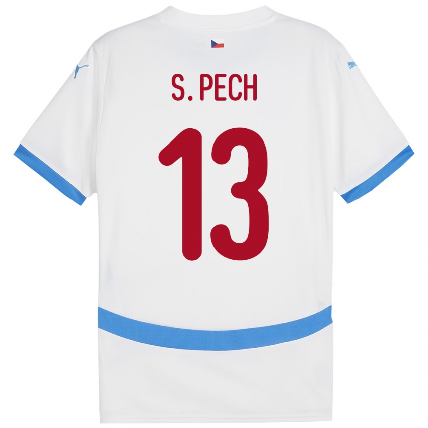 Niño Camiseta Chequia Sebastian Pech #13 Blanco 2ª Equipación 24-26 La Camisa Chile