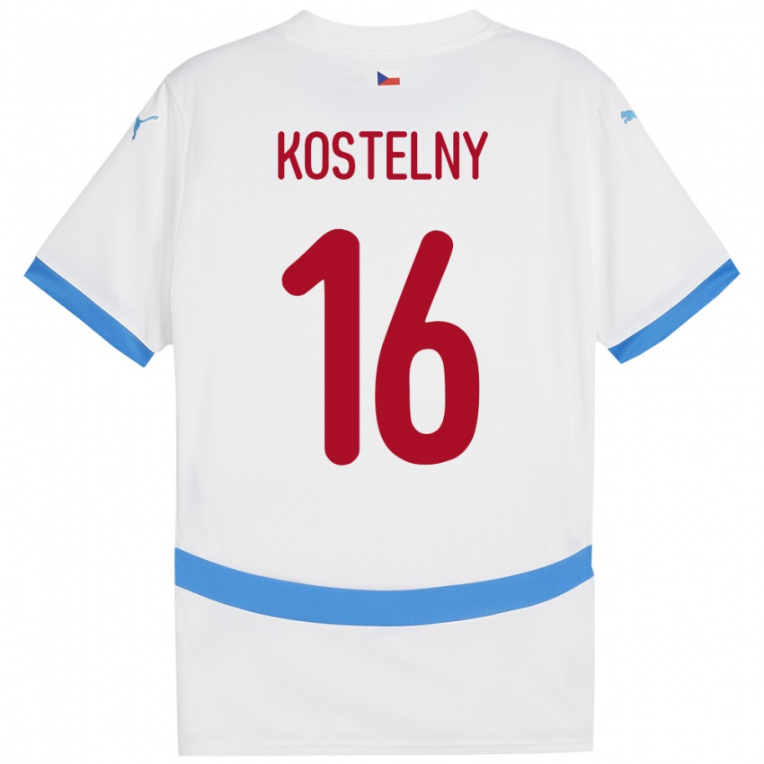 Niño Camiseta Chequia Krystof Kostelny #16 Blanco 2ª Equipación 24-26 La Camisa Chile