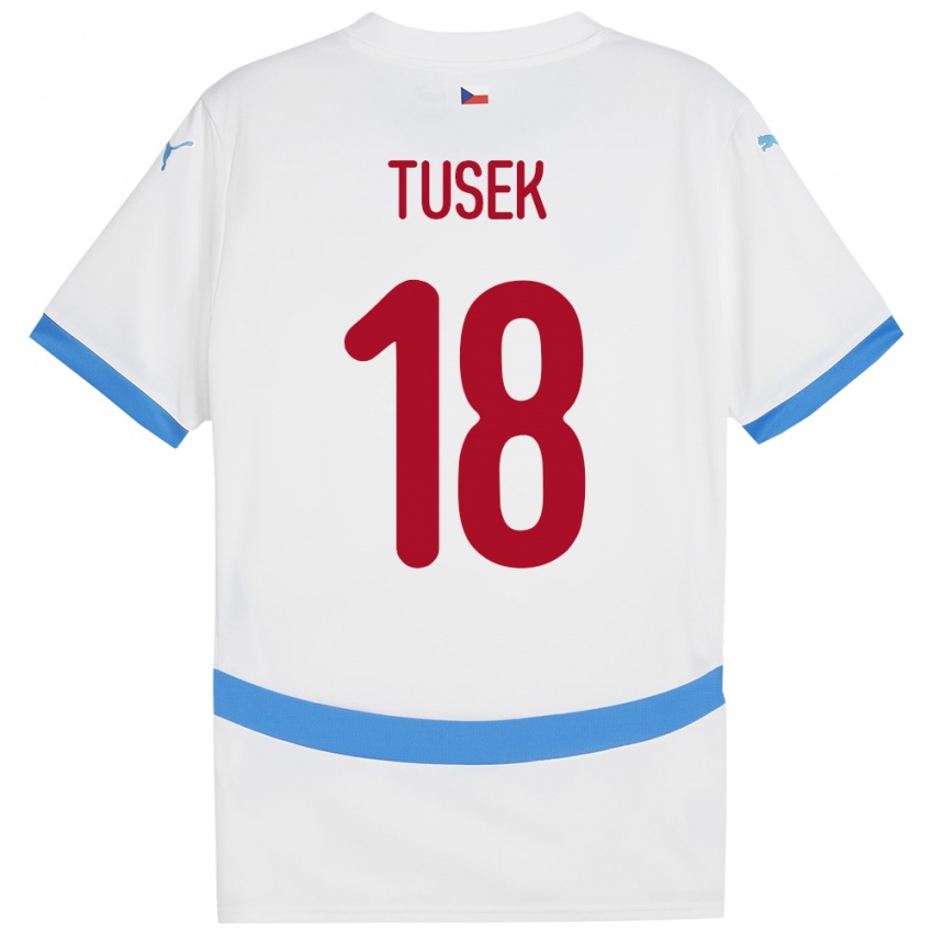 Niño Camiseta Chequia Adam Tusek #18 Blanco 2ª Equipación 24-26 La Camisa Chile