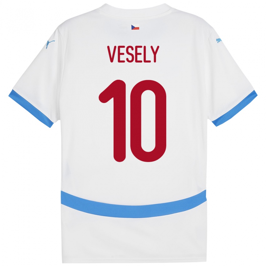 Niño Camiseta Chequia David Vesely #10 Blanco 2ª Equipación 24-26 La Camisa Chile