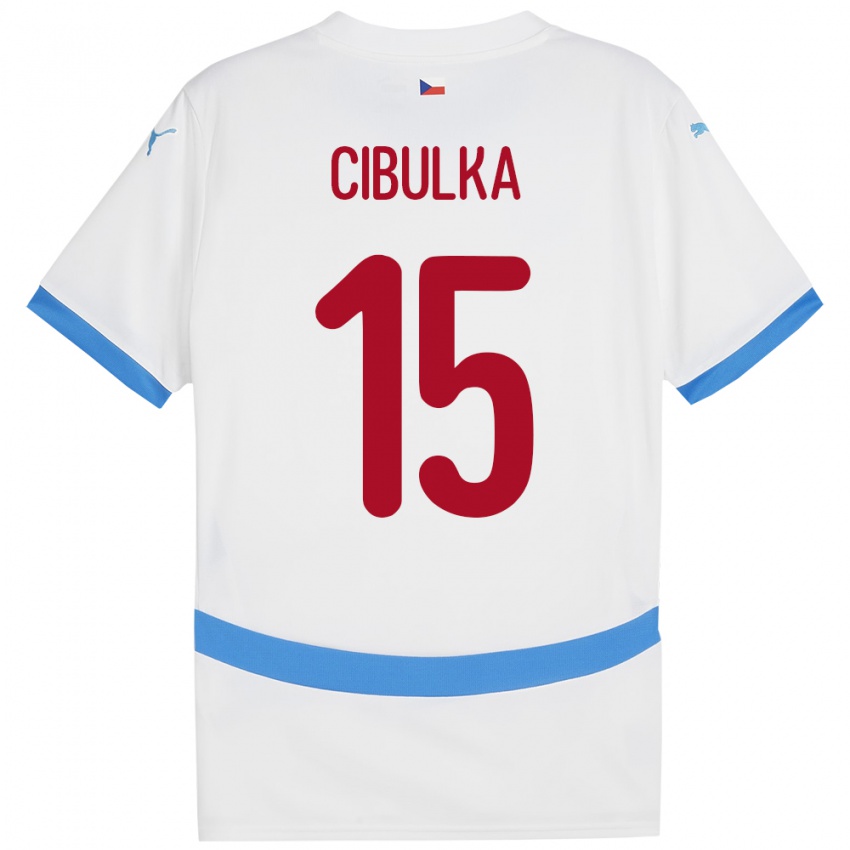 Niño Camiseta Chequia Oskar Cibulka #15 Blanco 2ª Equipación 24-26 La Camisa Chile