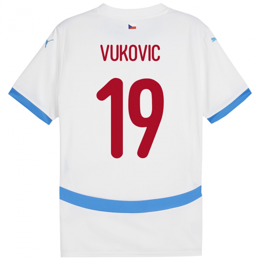 Niño Camiseta Chequia Kristian Vukovic #19 Blanco 2ª Equipación 24-26 La Camisa Chile