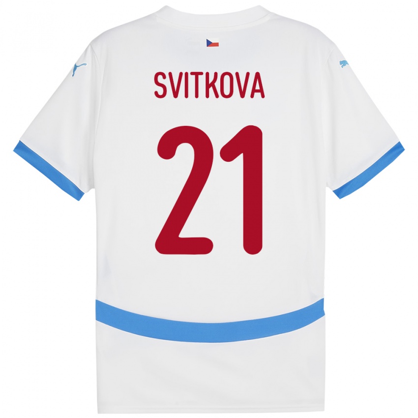 Niño Camiseta Chequia Kateřina Svitková #21 Blanco 2ª Equipación 24-26 La Camisa Chile