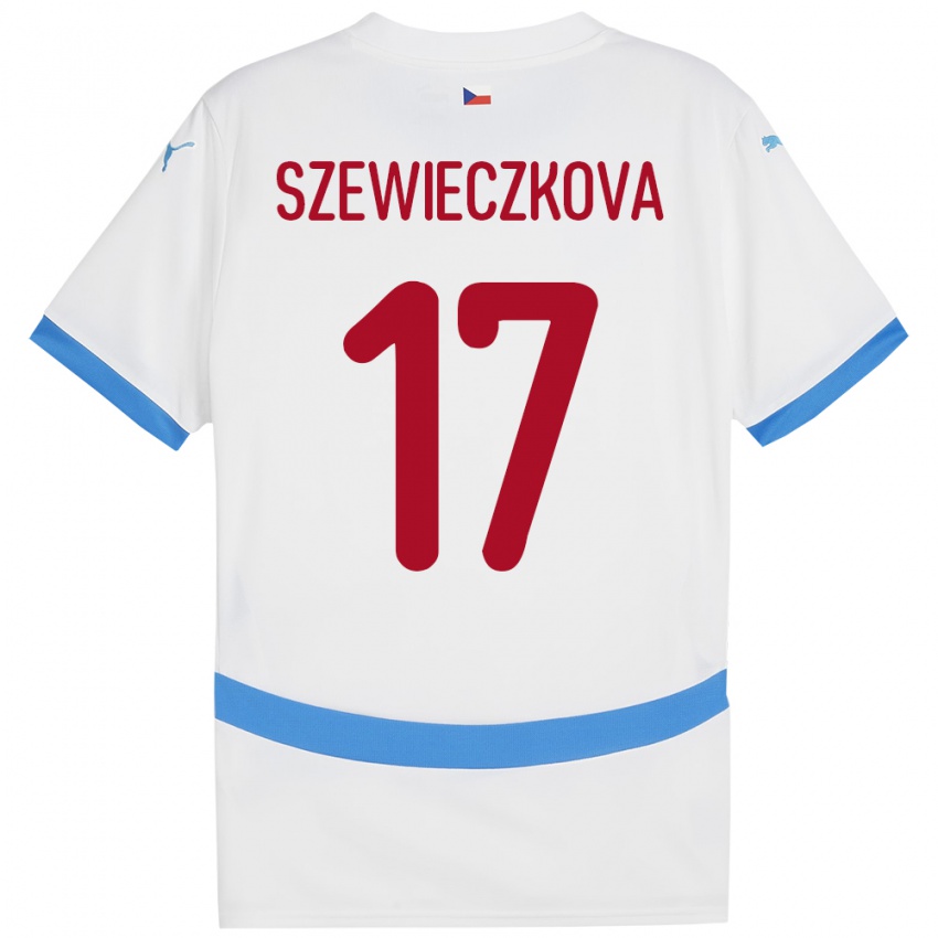 Niño Camiseta Chequia Tereza Szewieczková #17 Blanco 2ª Equipación 24-26 La Camisa Chile