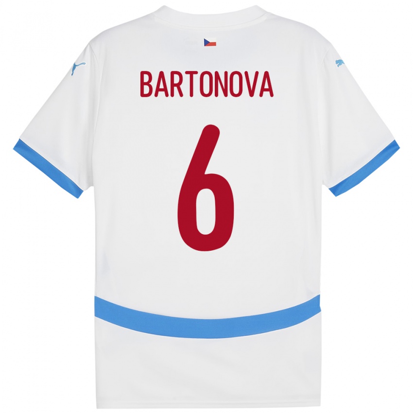 Niño Camiseta Chequia Eva Bartoňová #6 Blanco 2ª Equipación 24-26 La Camisa Chile